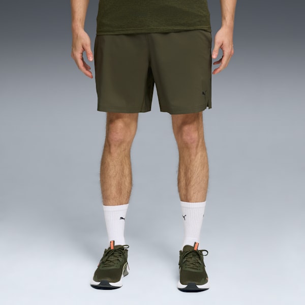 Train All Day ESSENTIALS Men's 7" Woven Shorts, Dark Olive, extralarge